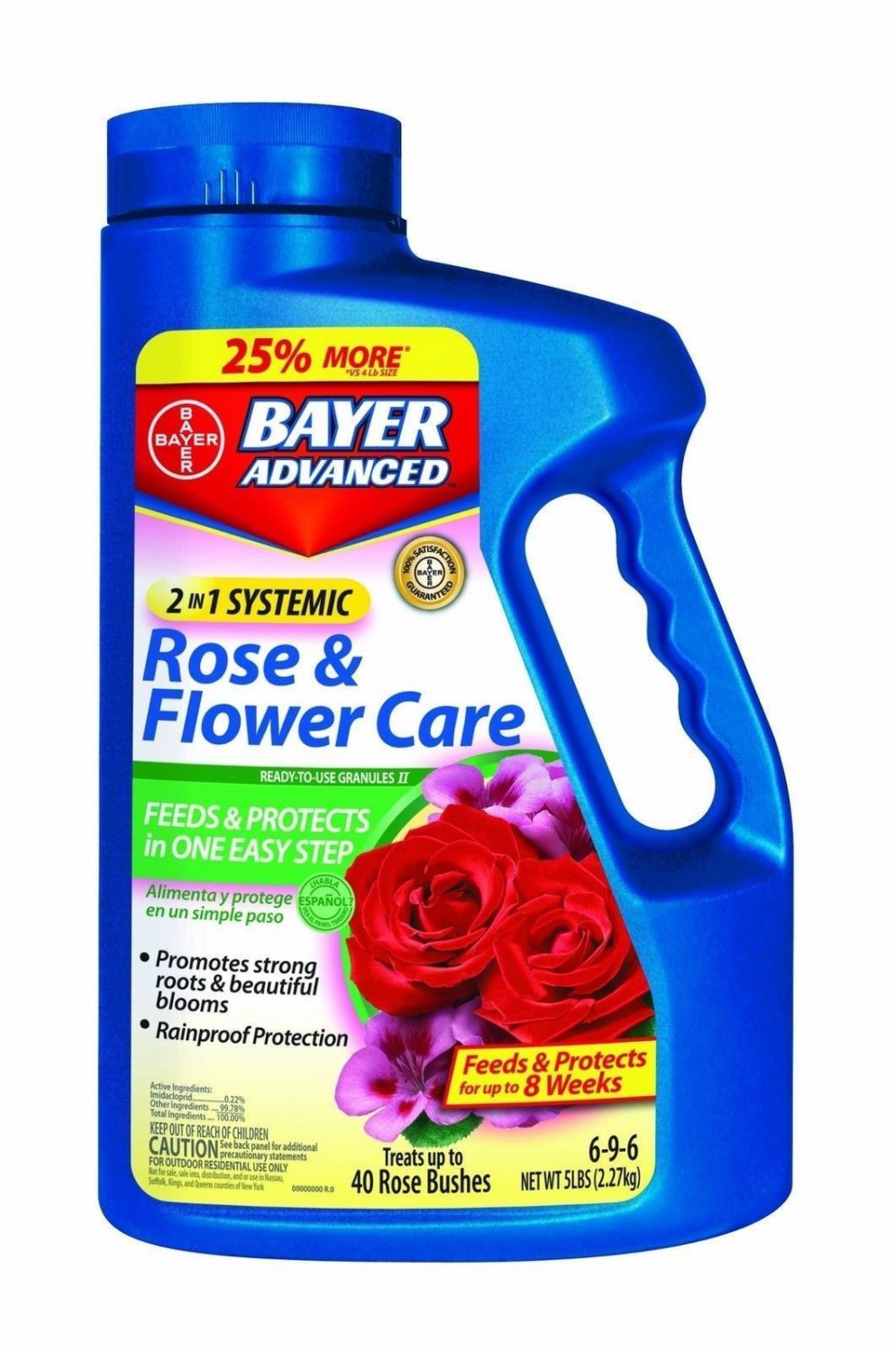 Bayer Advanced 701100A 2-In-1 Systemic Rose & Flower Care, 6-9-6, 5 Lbs