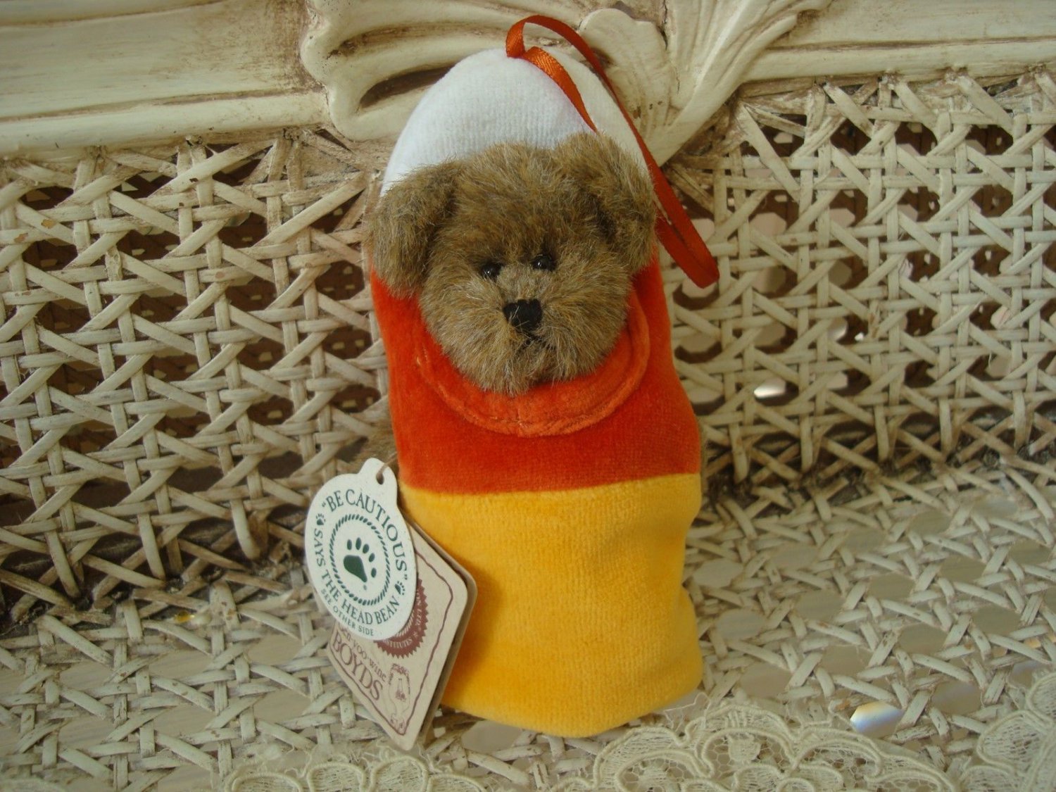 BOYDS BABY C CORN BEAR DRESSED AS A CANDY CORN HALLOWEEN **NEW STORE STOCK**