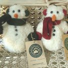 BOYDS 2 ADORABLE SNOWMAN ORNAMENTS BERNICE & BURT BLIZZARD **NEW STORE STOCK**