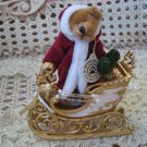 SET OF 2 ELEGANT GOLD CHRISTMAS MINI SLEIGH **LOOK SO CUTE WITH BOYD'S WUZZIES**