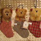 BOYDS QVC 2001 EXCLUSIVE STOCKING ORNAMENTS: MARY LOU, BOBBI JO, & BECKY SUE