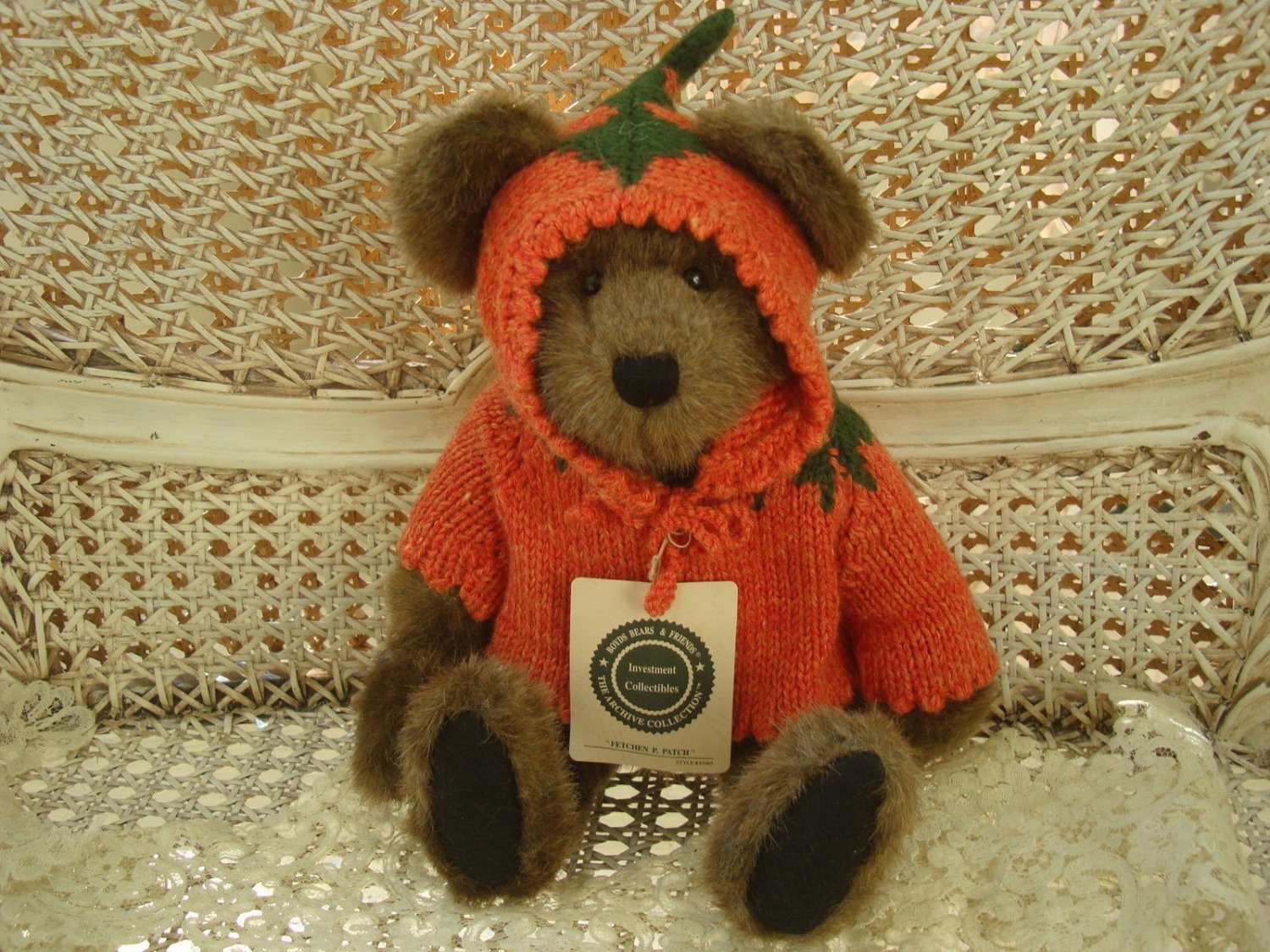 BOYDS FETCHEN P. PATCH 14" PUMPKIN BEAR HALLOWEEN *NEW STORE STOCK*