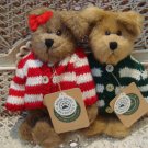 BOYDS QVC EXCLUSIVE 1999 SPEARMINT & PEPPERMINT CHRISTMAS BEARS LE *NEW*