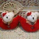 BOYDS 1996 SET OF 2 ADORABLE PLUSH ORNAMENTS ***NEW STORE STOCK*****