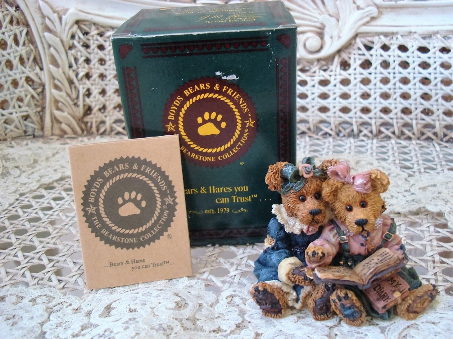 BOYDS BAILEY & BECKY THE DIARY BEARSTONE FRIENDS SISTERS *NEW IN BOX* RETIRED