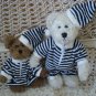 BLACK & WHITE STRIPED PAJAMAS & HAT OUTFIT FOR BOYD'S BEARS ****SO CUTE****