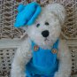 ADORABLE TURQUOISE BLUE OVERALLS & HAT OUTFIT FOR BOYD'S BEARS ****SO CUTE****