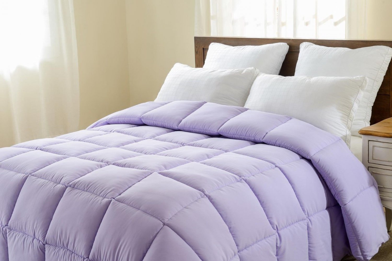 Super Oversized Down Alternative Comforter Pillow Top Light Purple King