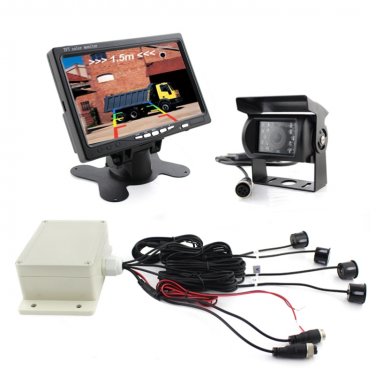 7.0 inch LCD Visible Rear View Mirror Car Recorder for Truck with Rear Camera, 4 Rear Radar, Sensor