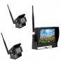 K0232 7 inch 140 Degrees Wide Angle HD Car Rear View Backup Dual Cameras Rearview Monitor