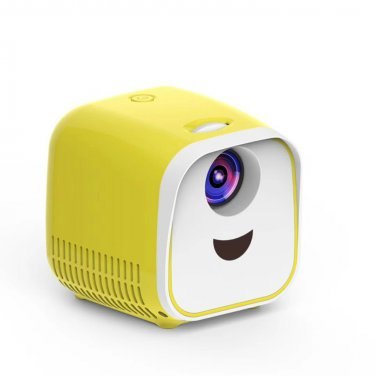 L1 Children Projector Mini LED Portable Home Speaker Projector, EU Plug (Yellow)