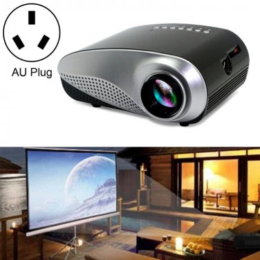 1080P HD Mini LED Projector for Home Multimedia Cinema, AU Plug (Black)