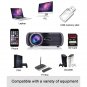 UHAPPY U80 Plus LCD 1500 Lumens Home Theater HD 1080P Mini Projector (White)