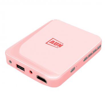 AUN X3 Full HD Smart Projector Support HD Port & DC-IN & USB & Audio 3.5mm (Pink)