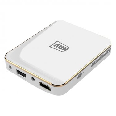 AUN X3 Full HD Smart Projector Support HD Port & DC-IN & USB & Audio 3.5mm (White)