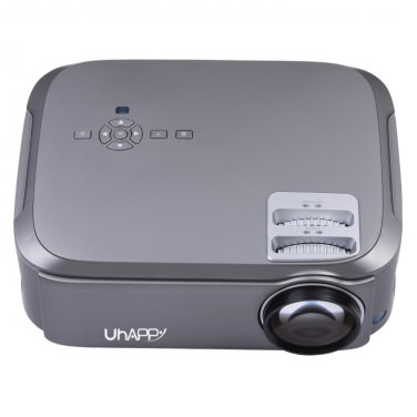 UHAPPY U76 Single LCD Panel 1080P LED HD Mini Projector (Grey)