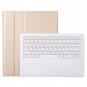 A12B Bluetooth 3.0 Detachable Bluetooth Keyboard Leather Case for iPad Pro 12.9 inch (2018) (Gold)