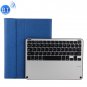 3018 Bluetooth 3.0 Aluminum Alloy Keyboard Leather Case for iPad Air/Air 2/iPad Pro 9.7 inch (Blue)