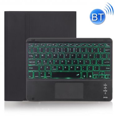 X-11BCS Skin Plain Texture Bluetooth Keyboard Case for iPad Pro 11 inch 2020 / 2018 (Black)