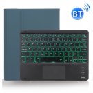X-11BCS Skin Plain Texture Bluetooth Keyboard Case for iPad Pro 11 inch 2020 / 2018 (Dark Green)