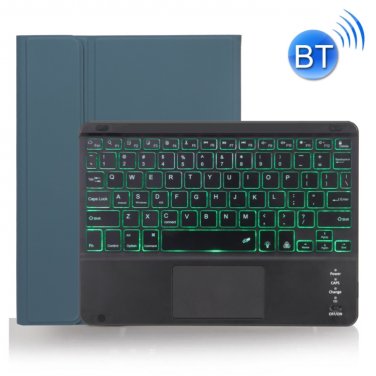 X-11BCS Skin Plain Texture Bluetooth Keyboard Case for iPad Pro 11 inch 2020 / 2018 (Dark Green)