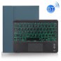 X-11BCS Skin Plain Texture Bluetooth Keyboard Case for iPad Pro 11 inch 2020 / 2018 (Dark Green)
