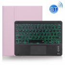 X-11BCS Skin Plain Texture Bluetooth Keyboard Case for iPad Pro 11 inch 2020 / 2018 (Pink)