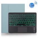 X-11BCS Skin Plain Texture Bluetooth Keyboard Case for iPad Pro 11 inch 2020 / 2018 (Green)
