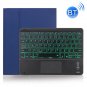 X-11BCS Skin Plain Texture Bluetooth Keyboard Case for iPad Pro 11 inch 2020 / 2018 (Blue)