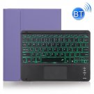 X-11BCS Skin Plain Texture Bluetooth Keyboard Case for iPad Pro 11 inch 2020 / 2018 (Light Purple)