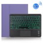 X-11BCS Skin Plain Texture Bluetooth Keyboard Case for iPad Pro 11 inch 2020 / 2018 (Light Purple)