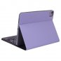 X-11BCS Skin Plain Texture Bluetooth Keyboard Case for iPad Pro 11 inch 2020 / 2018 (Light Purple)
