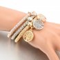 Vintage Designer Austrian Rhinestones Gold Color Tree of Life Charm Bracelets