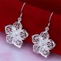 silver plated beautiful flower earrings
