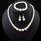 Classic Imitation Pearl Silver Plated Jewelery Set