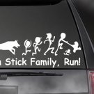 German Shepherd Run Stick Family!  Car/truck window sticker! Outdoor decal