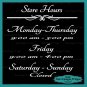 Business Store Hours Sign Vinyl Custom Decal Sticker Window Door Glass HRS-00004