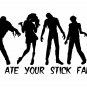 ZOMBIE - We ate you Stick Family!  Car/truck window sticker! Outdoor decal