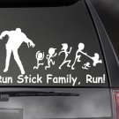 ZOMBIE Run Stick Family!  Car/truck window sticker! Outdoor decal! FAN-00006
