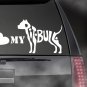 I Love My Bull Pit Bull Decal, Car Truck Window Sticker! 3.75" x 8"