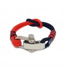 Adjustable Shackle Black and Red Bracelet by Bran Marion