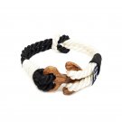 Black and White Wood Anchor Reef Knot Nautical Bracelet by Bran Marion
