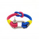 Blue and Red Shackle Nautical Bracelet by Bran Marion