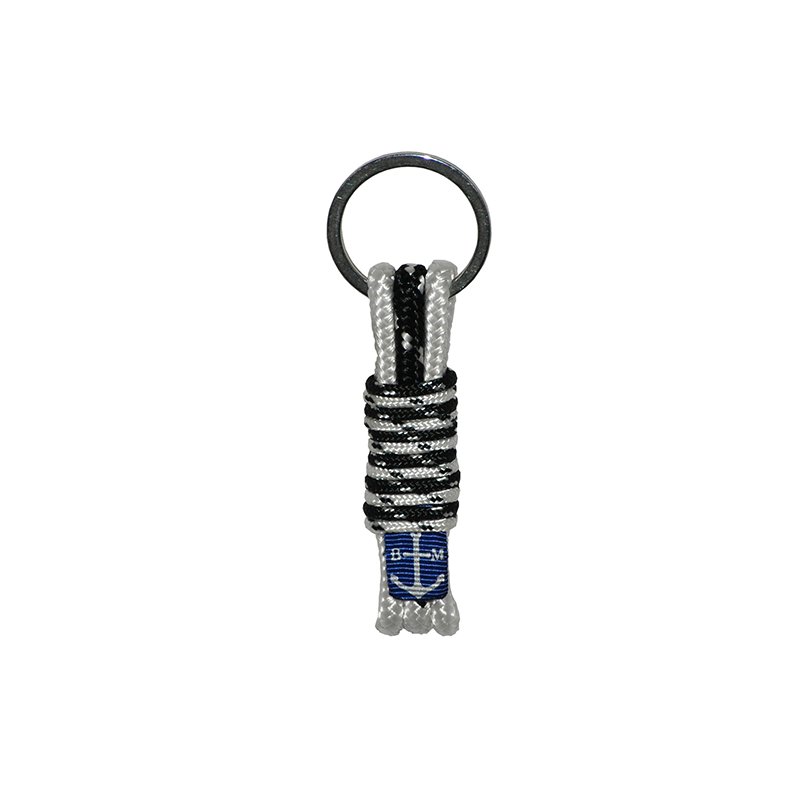 Bran Marion Black with White Spots Handmade Lace Keychain