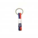 Bran Marion Dark Blue, Red and White Rope Keychain