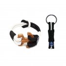 Bran Marion Black and White Wood Nautical Bracelet and Keychain