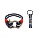 Bran Marion Black, White and Red Nautical Bracelet and Keychain