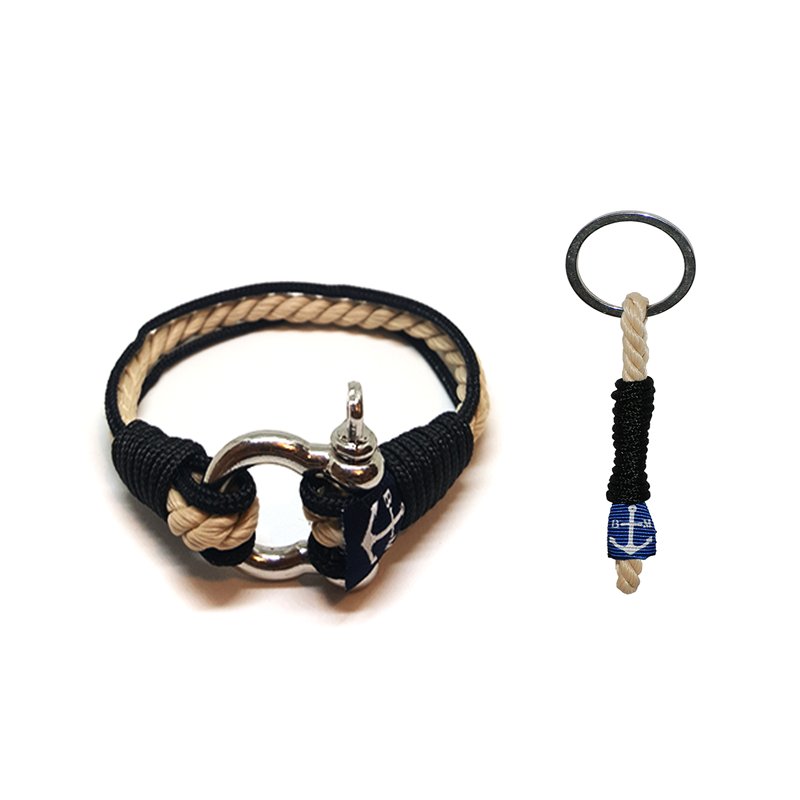 Bran Marion Classic and Black Nautical Bracelet and Keychain
