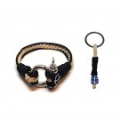 Bran Marion Classic and Black Nautical Bracelet and Keychain