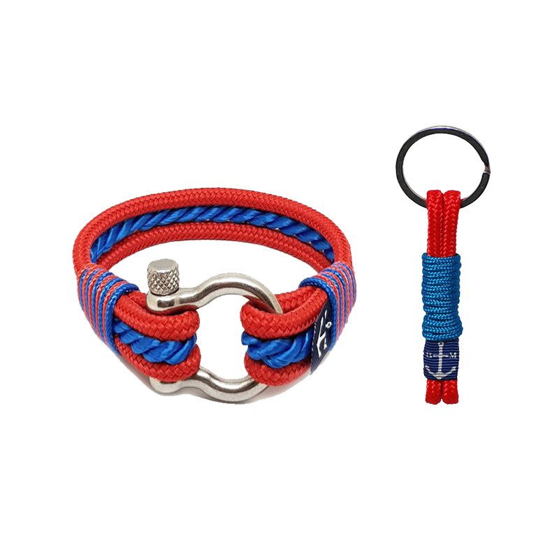 Bran Marion Red and Blue Nautical Bracelet and Keychain